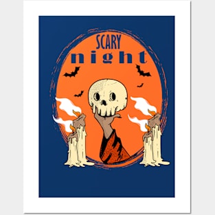 scary night Halloween Posters and Art